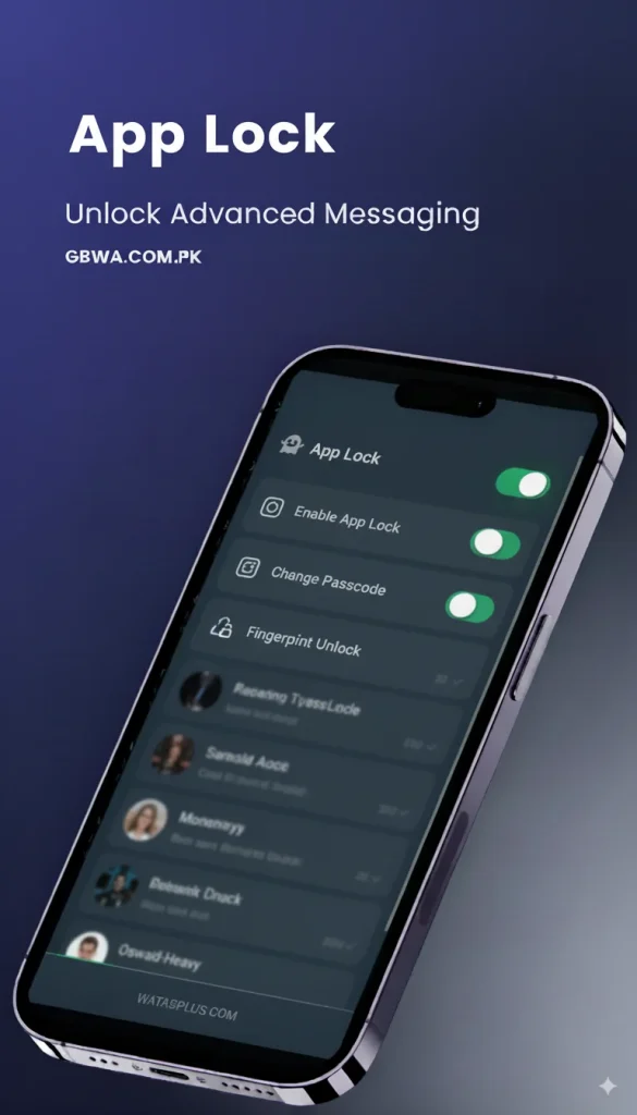 WhatsApp Plus app lock screenshot
